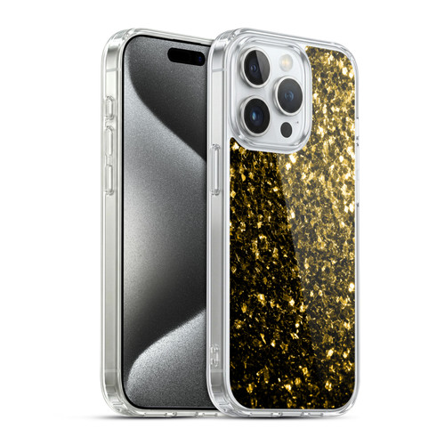 PLdesign Glitter Sparkles Yellow Gold Soft Gel Case for Apple iPhone 15 Pro & MagSafe