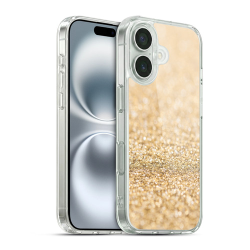 PLdesign Glitter Sparkles Champagne Gold Soft Gel Case for Apple iPhone 16 & MagSafe
