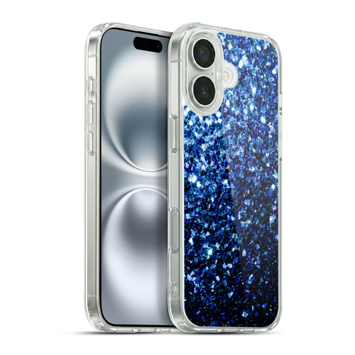 PLdesign Glitter Sparkles Dark Blue Soft Gel Case for Apple iPhone 16 Plus & MagSafe