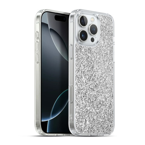 PLdesign Glitter Sparkles Silver Soft Gel Case for Apple iPhone 16 Pro Max & MagSafe