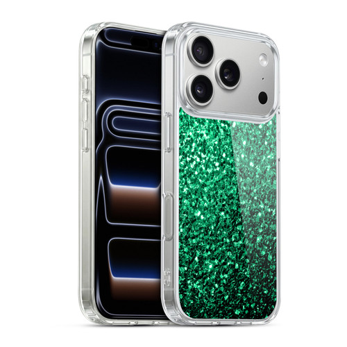 PLdesign Glitter Sparkles Emerald Green Soft Gel Case for Apple iPhone 17 Pro