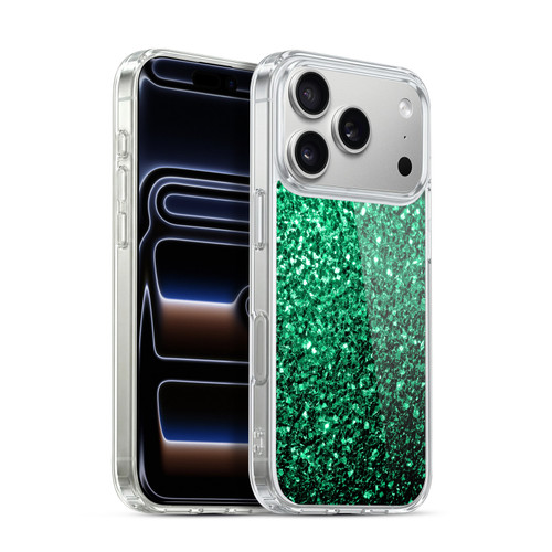 PLdesign Glitter Sparkles Emerald Green Soft Gel Case for Apple iPhone 17 Pro