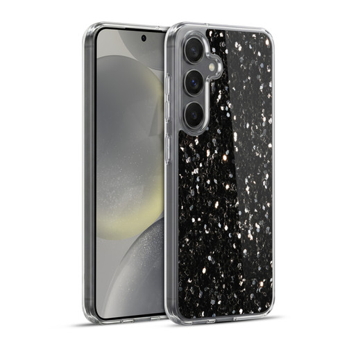PLdesign Glitter Sparkles Black And White Soft Gel Case for Samsung Galaxy S24+ 5G & MagSafe
