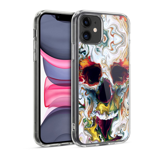 Riza Peker Skulls 9 Skull Abstract Soft Gel Case for Apple iPhone 11