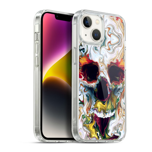 Riza Peker Skulls 9 Skull Abstract Soft Gel Case for Apple iPhone 14