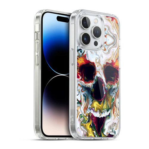Riza Peker Skulls 9 Skull Abstract Soft Gel Case for Apple iPhone 14 Pro & MagSafe