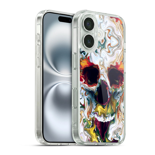 Riza Peker Skulls 9 Skull Abstract Soft Gel Case for Apple iPhone 16 & MagSafe