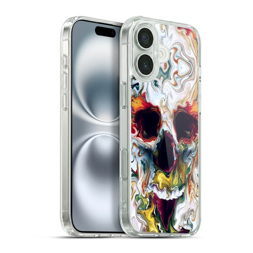 Riza Peker Skulls 9 Skull Abstract Soft Gel Case for Apple iPhone 16 Plus & MagSafe