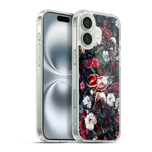 Riza Peker Skulls 9 Skeletal Bloom Soft Gel Case for Apple iPhone 16 Plus & MagSafe