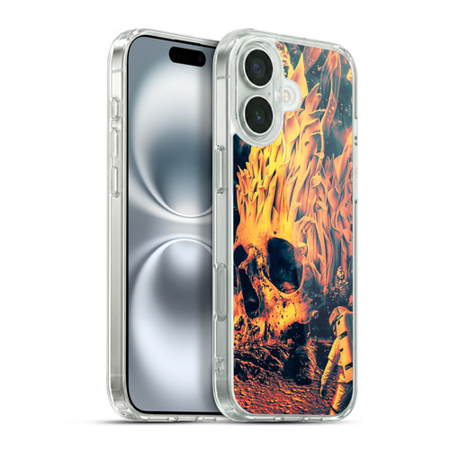 Riza Peker Skulls 9 Space Skull Soft Gel Case for Apple iPhone 16 Plus & MagSafe