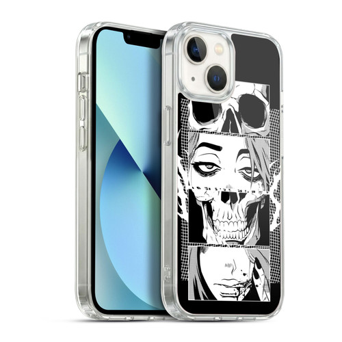Zombie Makeout Club Art Skull Collage Soft Gel Case for Apple iPhone 13