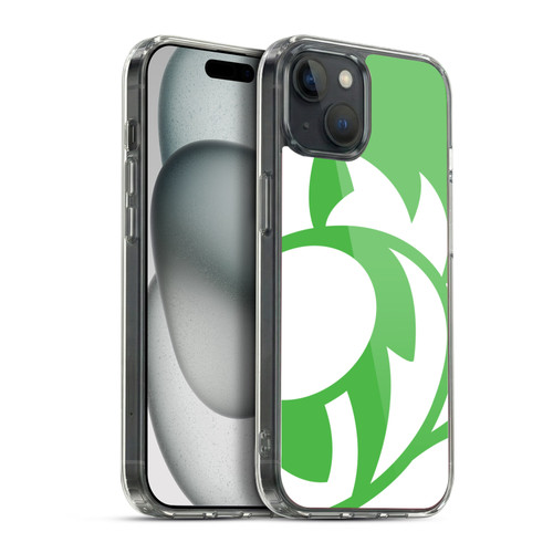 Scotland Rugby Oversized Thistle Grass Green Soft Gel Case for Apple iPhone 15 Plus & MagSafe