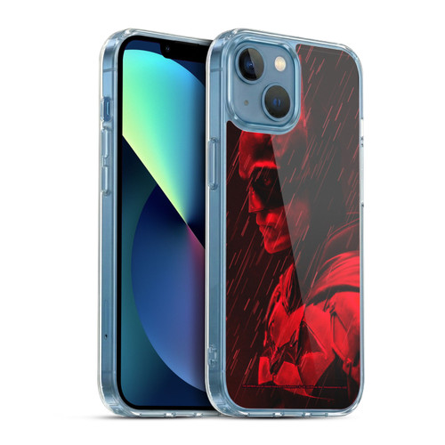 The Batman Neo-Noir Graphics Red Rain Soft Gel Case for Apple iPhone 13 Mini & MagSafe