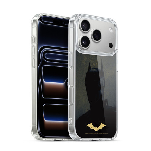 The Batman Neo-Noir Graphics Silhouette Gold Logo Soft Gel Case for Apple iPhone 17 Pro