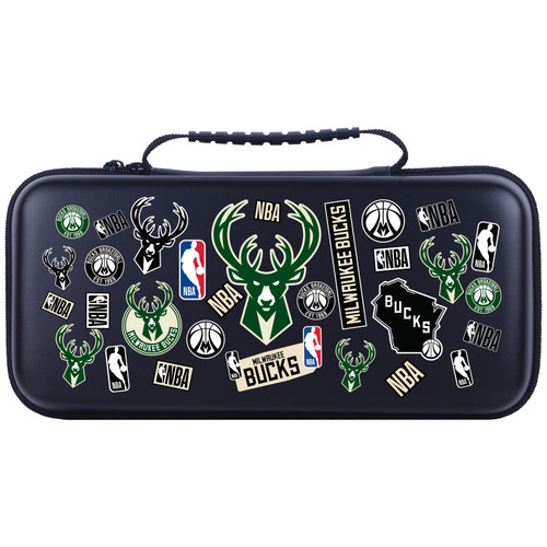 NBA Milwaukee Bucks Sticker Collage Print Hard Storage Travel Carry Case for Lenovo Legion Go