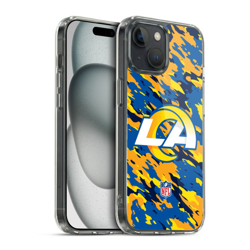 NFL Los Angeles Rams Logo Camou Soft Gel Case for Apple iPhone 15 & MagSafe
