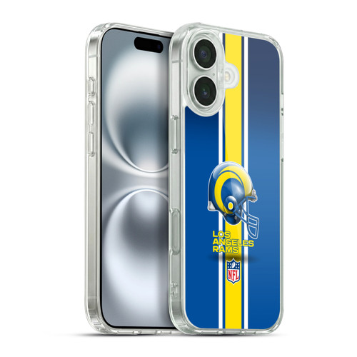 NFL Los Angeles Rams Logo Helmet Soft Gel Case for Apple iPhone 16 Plus & MagSafe