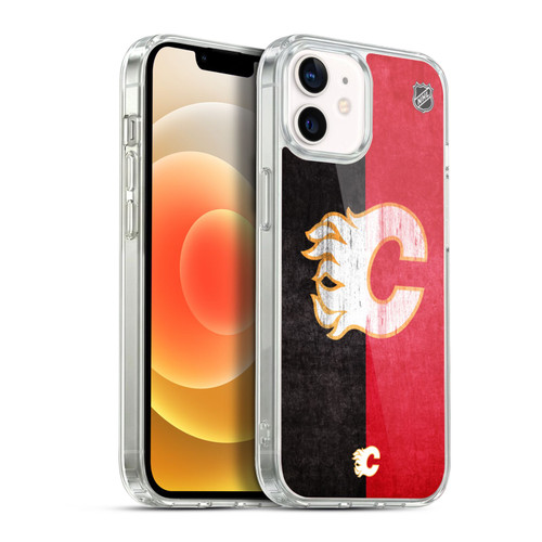 NHL Calgary Flames Half Distressed Soft Gel Case for Apple iPhone 12 / iPhone 12 Pro & MagSafe