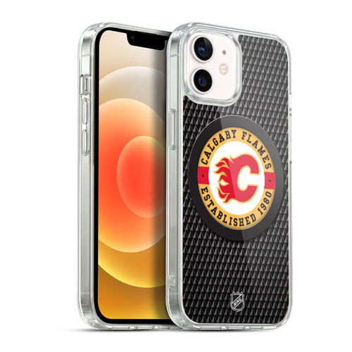 NHL Calgary Flames Puck Texture Soft Gel Case for Apple iPhone 12 / iPhone 12 Pro & MagSafe