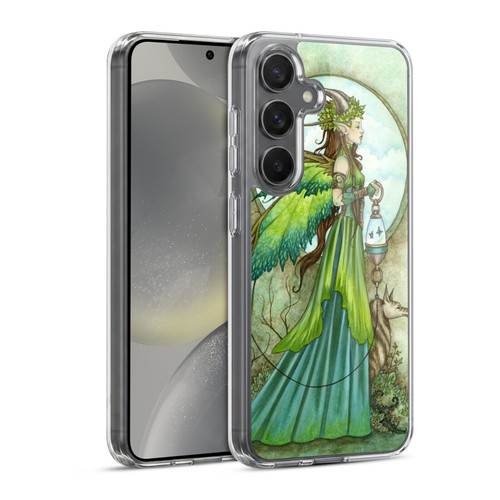 Amy Brown Lovely Fairies Green Winged Soft Gel Case for Samsung Galaxy S24 5G & MagSafe