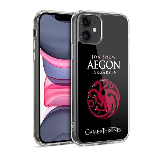 HBO Game of Thrones Graphics Jon Snow Aegon Soft Gel Case for Apple iPhone 11