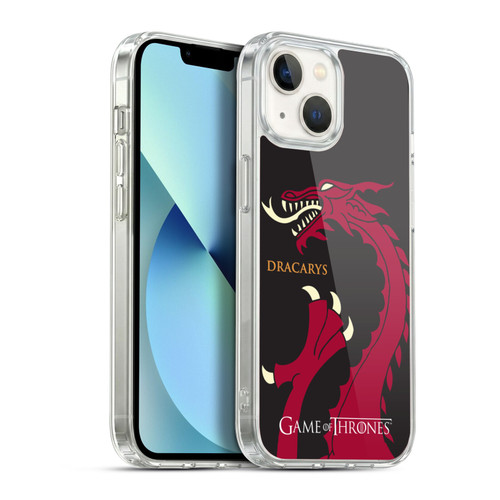 HBO Game of Thrones Graphics Dragon Dracarys Soft Gel Case for Apple iPhone 13