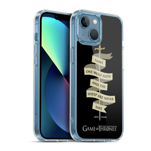 HBO Game of Thrones Graphics Arya Quote Needle Soft Gel Case for Apple iPhone 13 Mini & MagSafe