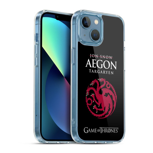 HBO Game of Thrones Graphics Jon Snow Aegon Soft Gel Case for Apple iPhone 13 Mini & MagSafe