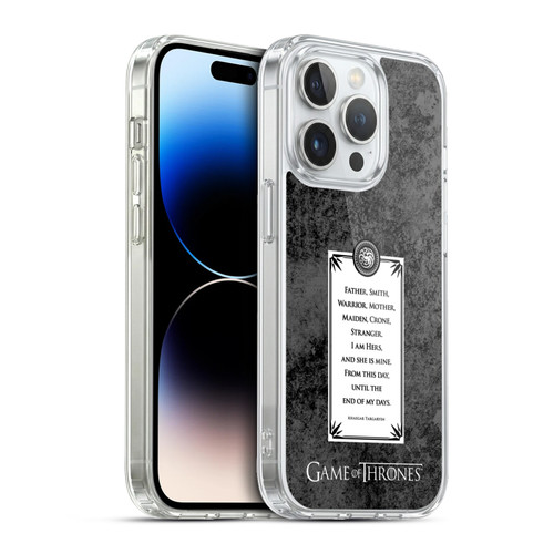 HBO Game of Thrones Graphics Rhaegar Vows Soft Gel Case for Apple iPhone 13 Pro & MagSafe