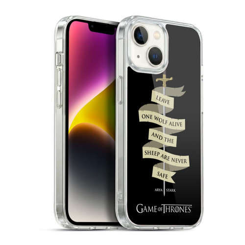 HBO Game of Thrones Graphics Arya Quote Needle Soft Gel Case for Apple iPhone 14