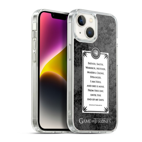 HBO Game of Thrones Graphics Rhaegar Vows Soft Gel Case for Apple iPhone 14