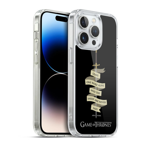 HBO Game of Thrones Graphics Arya Quote Needle Soft Gel Case for Apple iPhone 14 Pro & MagSafe