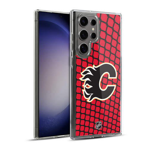 NHL Calgary Flames Net Pattern Soft Gel Case for Samsung Galaxy S23 Ultra 5G & MagSafe