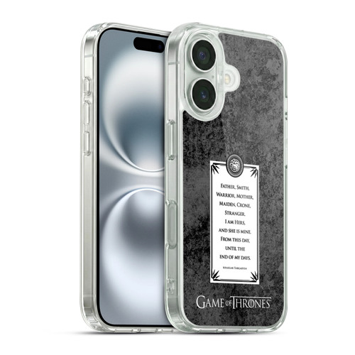 HBO Game of Thrones Graphics Rhaegar Vows Soft Gel Case for Apple iPhone 16 & MagSafe
