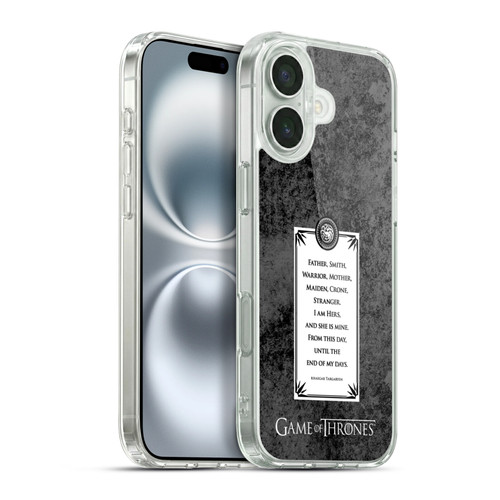 HBO Game of Thrones Graphics Rhaegar Vows Soft Gel Case for Apple iPhone 16 Plus & MagSafe