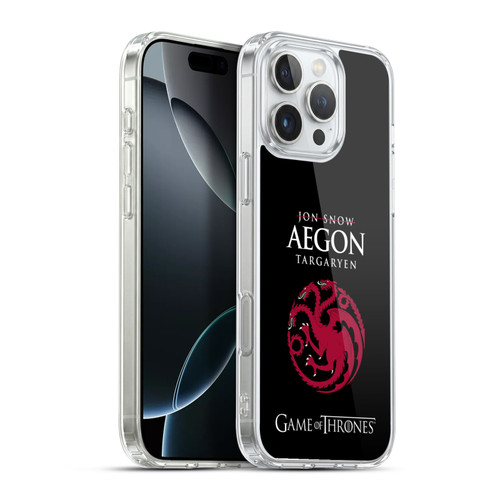 HBO Game of Thrones Graphics Jon Snow Aegon Soft Gel Case for Apple iPhone 16 Pro Max & MagSafe