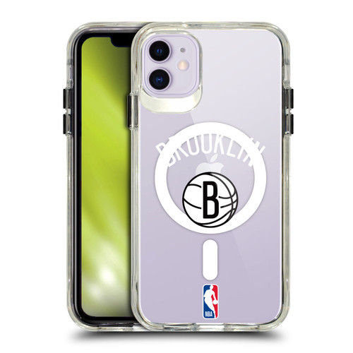 NBA Brooklyn Nets Logo Black Design Text SHOCKPROOF BUMPER CASE COMPATIBLE WITH Apple iPhone 11 & MAGSAFE