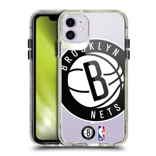 NBA Brooklyn Nets Logo Oversized Text SHOCKPROOF BUMPER CASE COMPATIBLE WITH Apple iPhone 11 & MAGSAFE