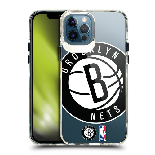 NBA Brooklyn Nets Logo Oversized Text SHOCKPROOF BUMPER CASE COMPATIBLE WITH Apple iPhone 12 / iPhone 12 Pro & MAGSAFE