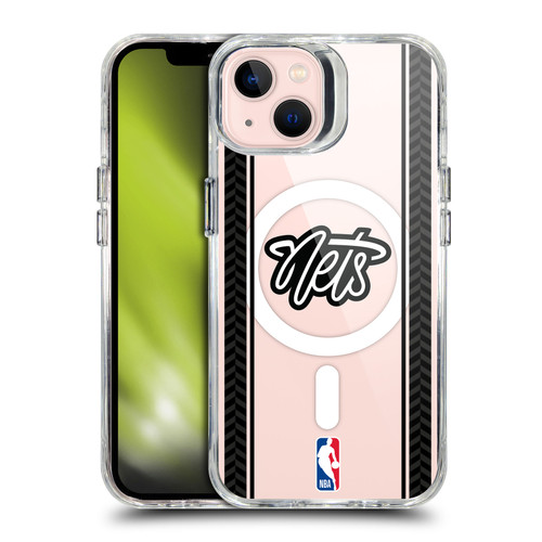 NBA Brooklyn Nets Logo Gray Design Text SHOCKPROOF BUMPER CASE COMPATIBLE WITH Apple iPhone 13 & MAGSAFE