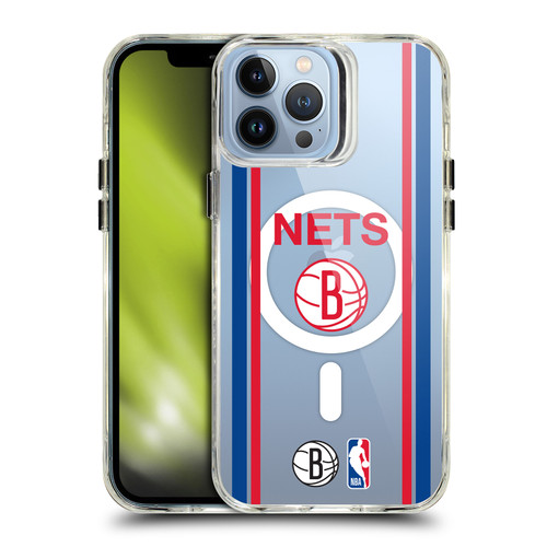 NBA Brooklyn Nets Logo Retro Design Text SHOCKPROOF BUMPER CASE COMPATIBLE WITH Apple iPhone 13 Pro Max & MAGSAFE