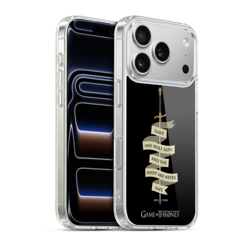 HBO Game of Thrones Graphics Arya Quote Needle Soft Gel Case for Apple iPhone 17 Pro