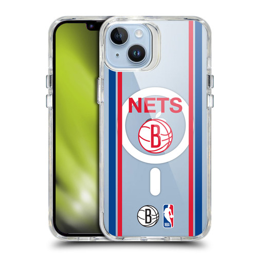NBA Brooklyn Nets Logo Retro Design Text SHOCKPROOF BUMPER CASE COMPATIBLE WITH Apple iPhone 14 Plus & MAGSAFE
