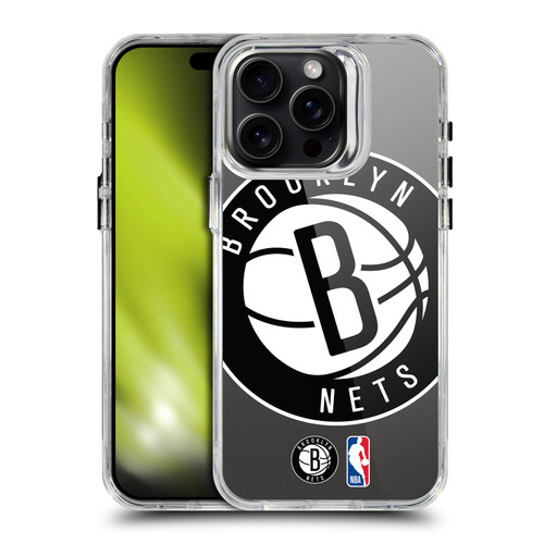 NBA Brooklyn Nets Logo Oversized Text SHOCKPROOF BUMPER CASE COMPATIBLE WITH Apple iPhone 15 Pro Max & MAGSAFE