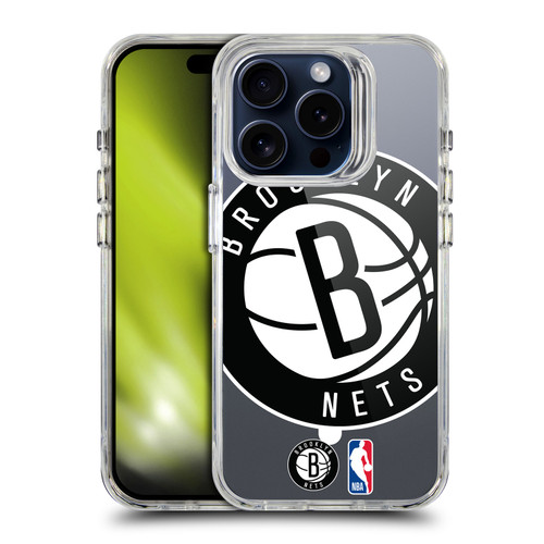 NBA Brooklyn Nets Logo Oversized Text SHOCKPROOF BUMPER CASE COMPATIBLE WITH Apple iPhone 15 Pro & MAGSAFE