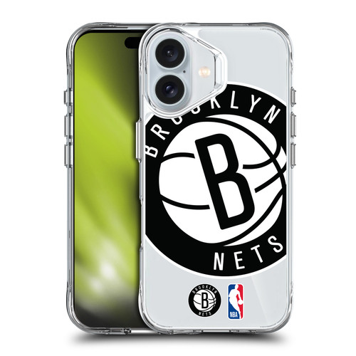 NBA Brooklyn Nets Logo Oversized Text SHOCKPROOF BUMPER CASE COMPATIBLE WITH Apple iPhone 16 & MAGSAFE