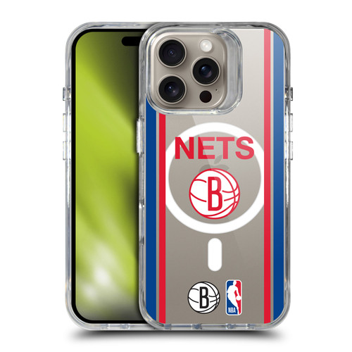 NBA Brooklyn Nets Logo Retro Design Text SHOCKPROOF BUMPER CASE COMPATIBLE WITH Apple iPhone 16 Pro & MAGSAFE