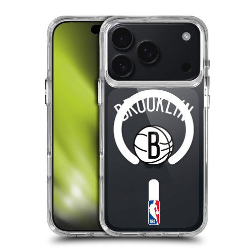 NBA Brooklyn Nets Logo Black Design Text SHOCKPROOF BUMPER CASE COMPATIBLE WITH Apple iPhone 17 Pro & MAGSAFE