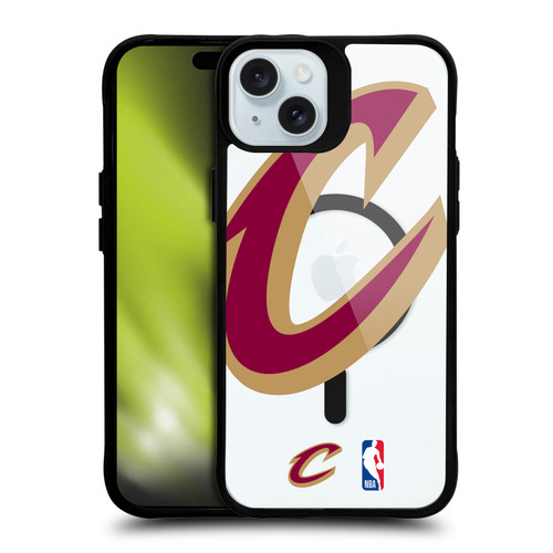 NBA Cleveland Cavaliers Logo Oversized Text BLACK SHOCKPROOF BUMPER CASE COMPATIBLE WITH Apple iPhone 15 Plus & MAGSAFE