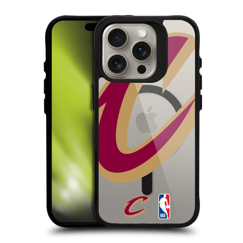 NBA Cleveland Cavaliers Logo Oversized Text BLACK SHOCKPROOF BUMPER CASE COMPATIBLE WITH Apple iPhone 15 Pro & MAGSAFE